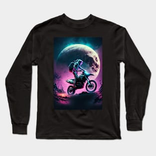 Cyber Future Dirt Bike With Neon Colors Long Sleeve T-Shirt